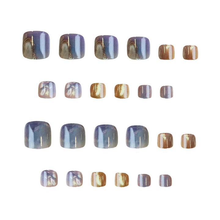 Artistic Marble Design Press-On Toe Nail Art Stornfield