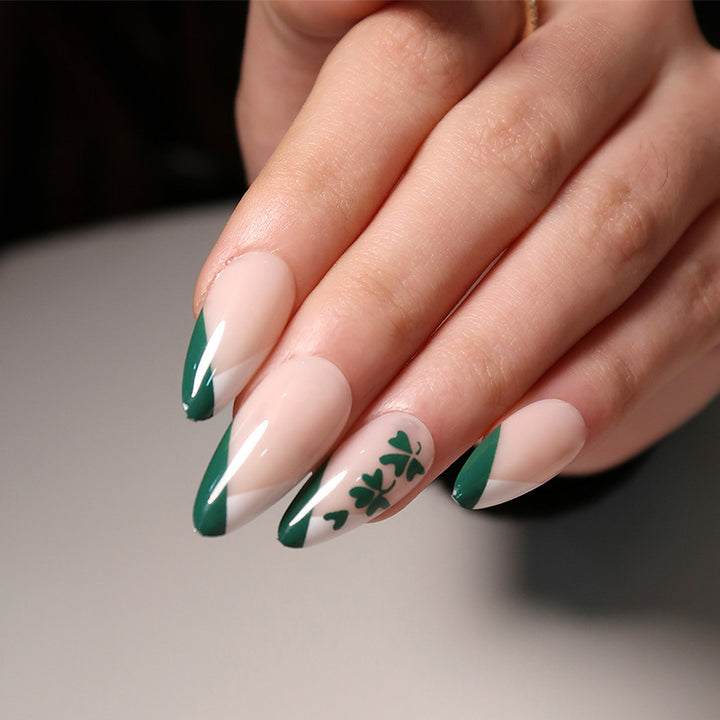 Artistic stiletto nails with cloverleaf design Stornfield
