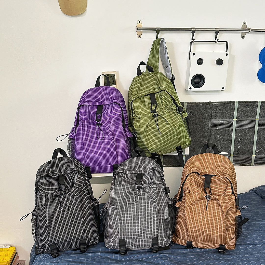 Lightweight Checkerboard Pattern Backpack Stornfield