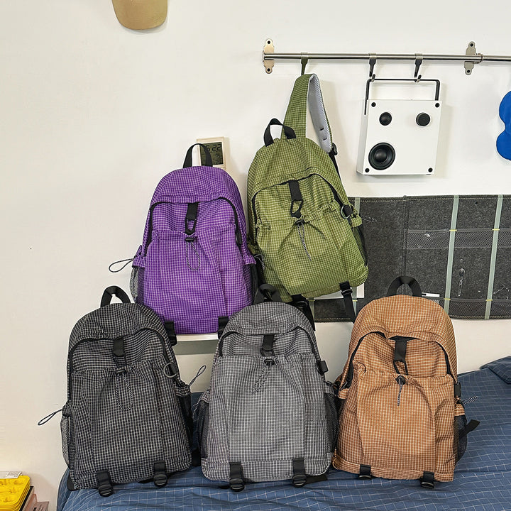 Lightweight Checkerboard Pattern Backpack Stornfield