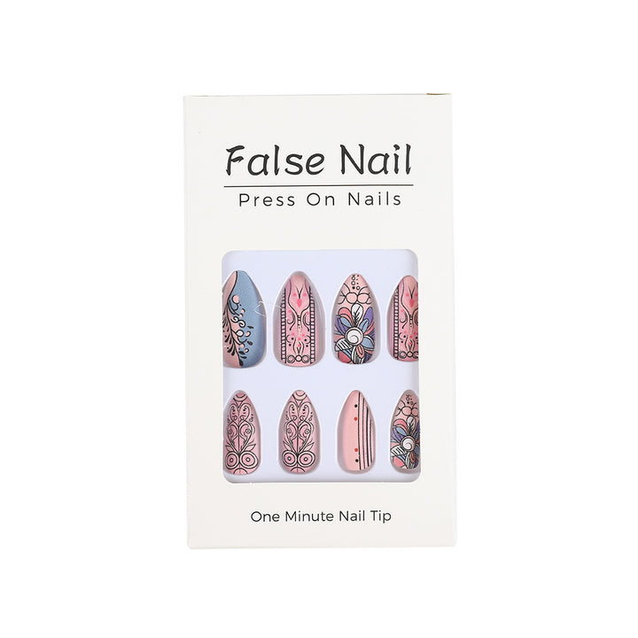 Creative Nail Art Set with Hand-Drawn Patterns Stornfield