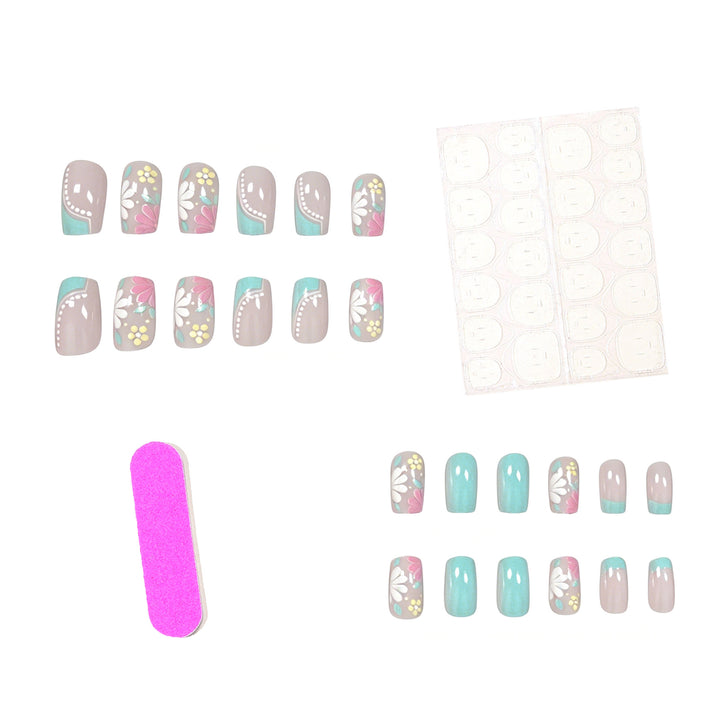 Floral Patterned Acrylic Nail Extensions Stornfield