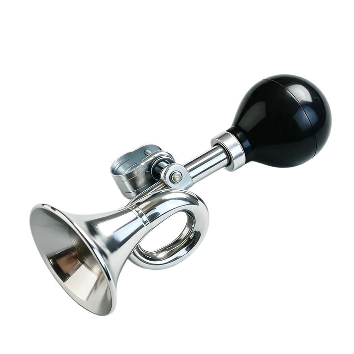 vintage squeeze bulb bicycle horn with chrome trumpet and adjustable clamp Stornfield