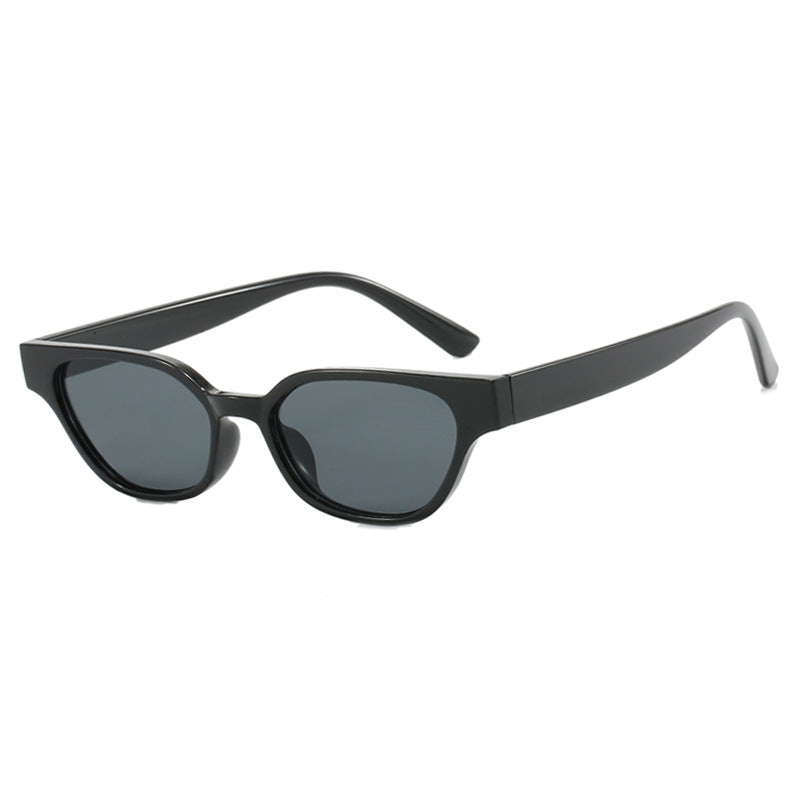 Women's fashionable sunglasses with curved frame and brown lenses Stornfield