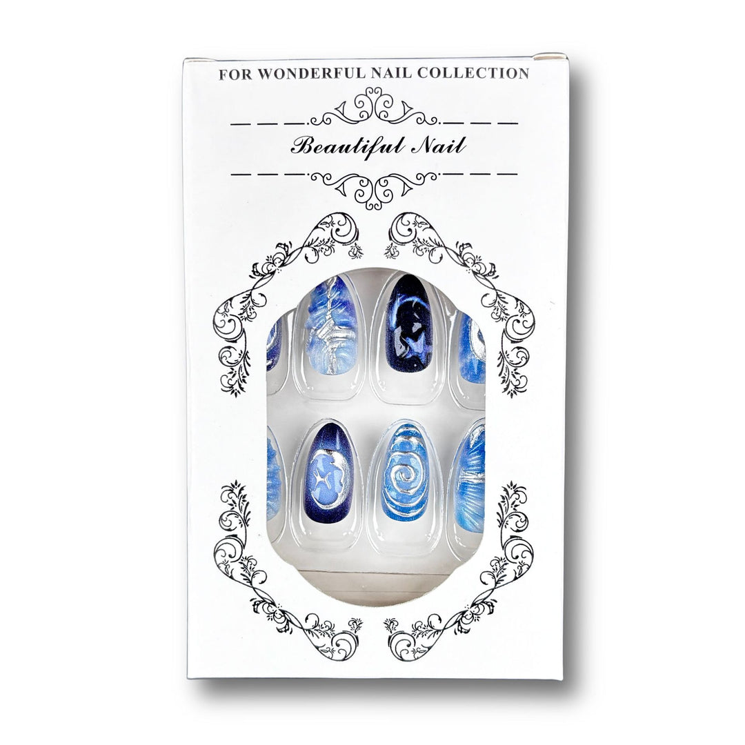 Marine-Themed Press-On Nail Art Set