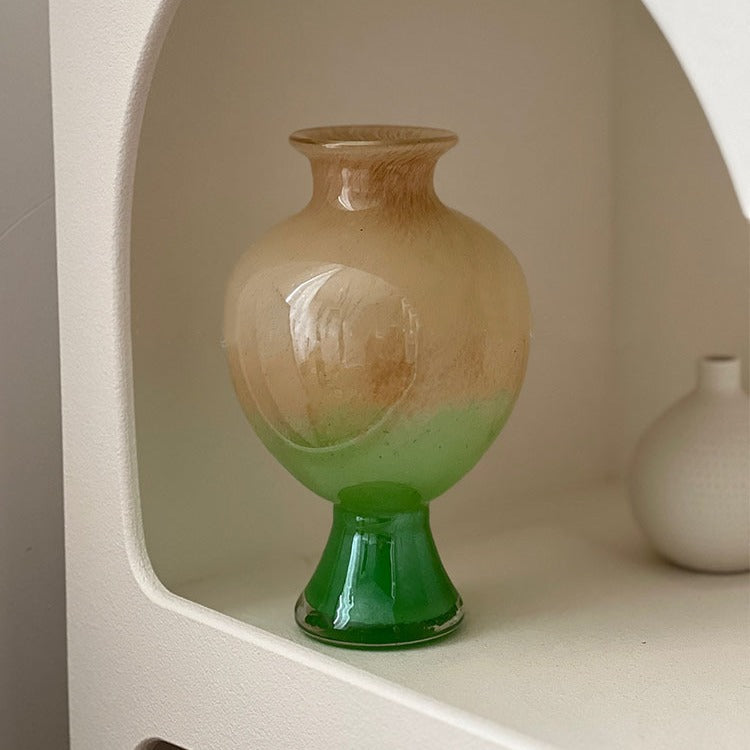 Decorative Handblown Ombre Bulb-on-Pedestal Glass Accent Vase Stornfield