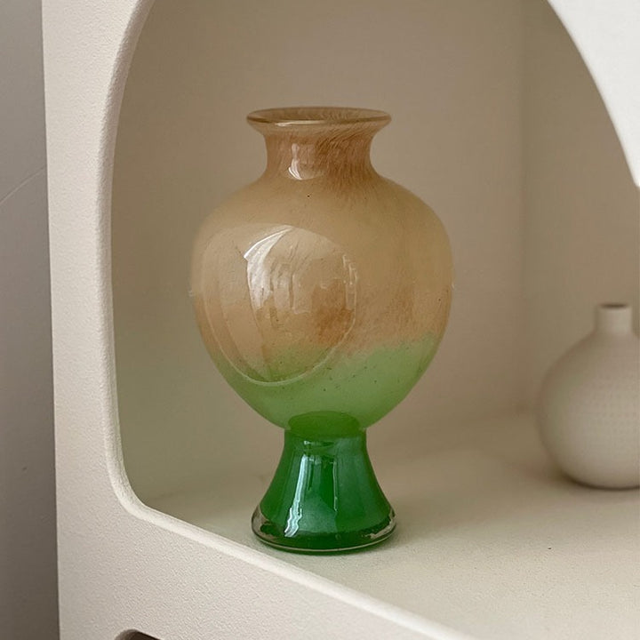 Decorative Handblown Ombre Bulb-on-Pedestal Glass Accent Vase Stornfield