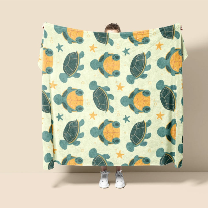 Plush Turtle-Themed Throw Blanket