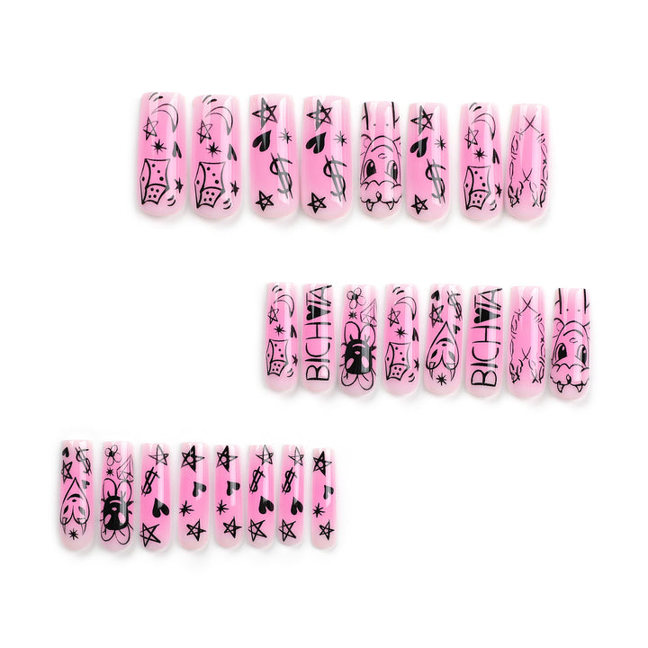 Artificial artificial nails with playful design Stornfield
