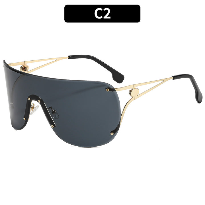 Women's visor-style sunglasses with elegant metal frame Stornfield