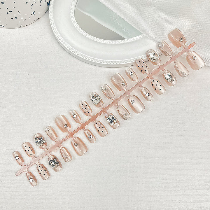 Premium Rhinestone-Decorated Press-On Nail Set Stornfield