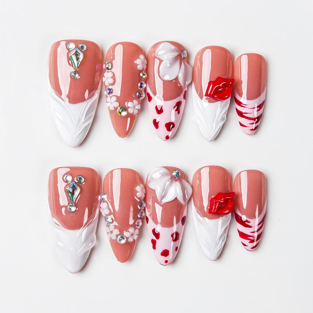 Artistic 3D Decorative Press-On Nails