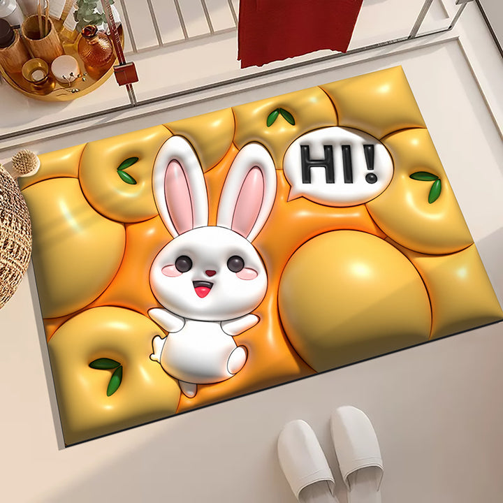 Floral Pattern Bath Mat for Bathroom