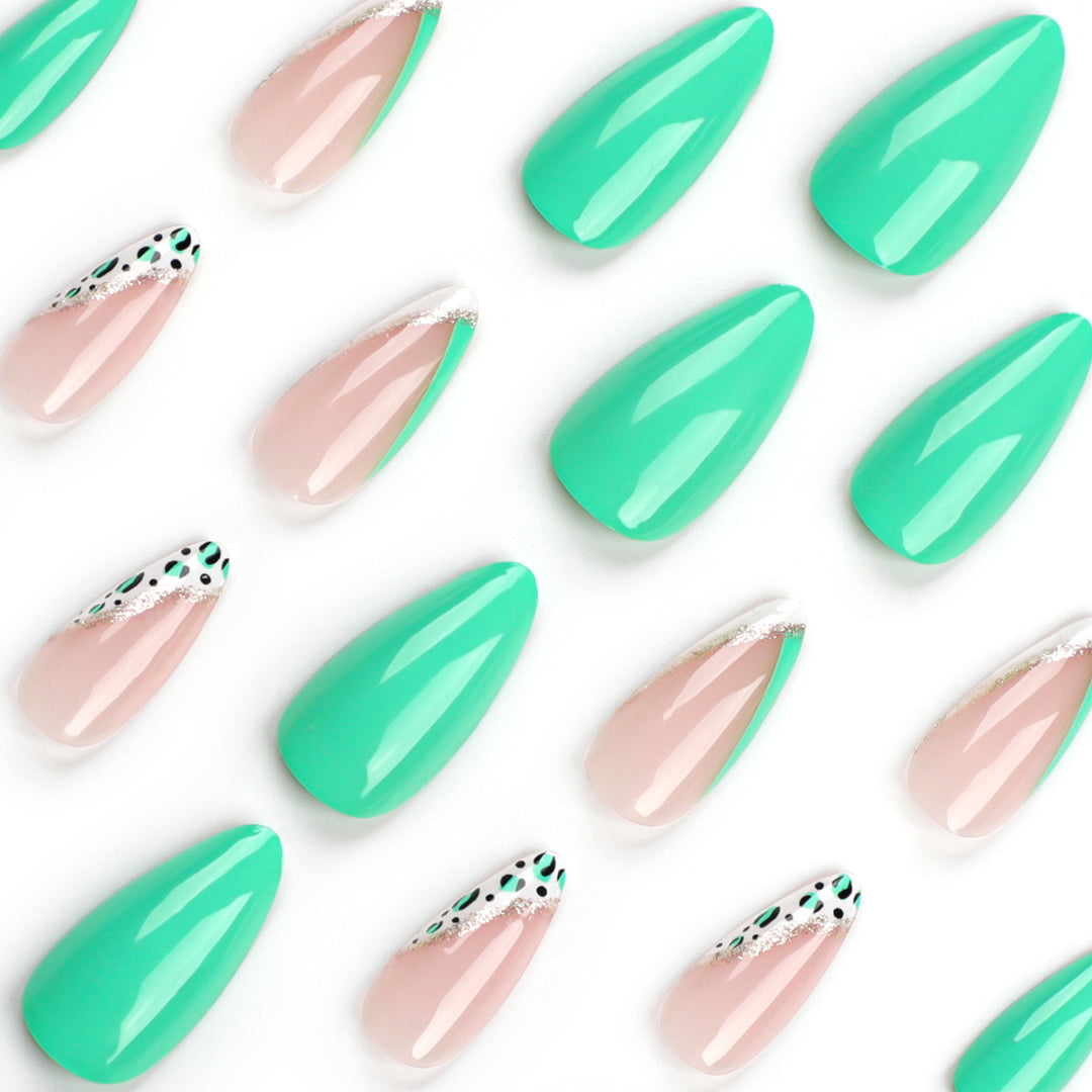 Artistic stiletto nails with glamorous color play Stornfield