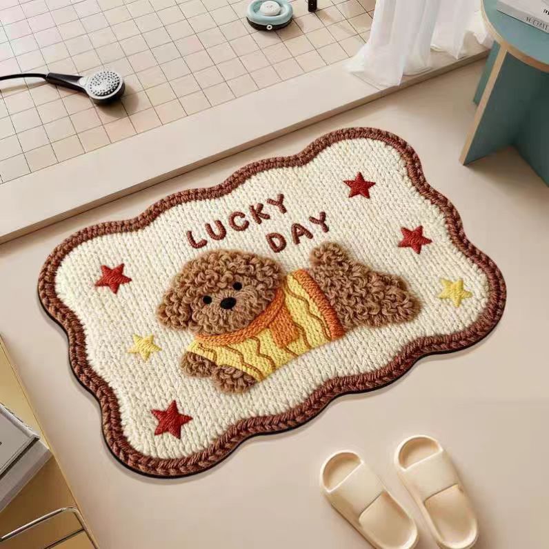 Embroidered Pumpkin-Themed Area Rug