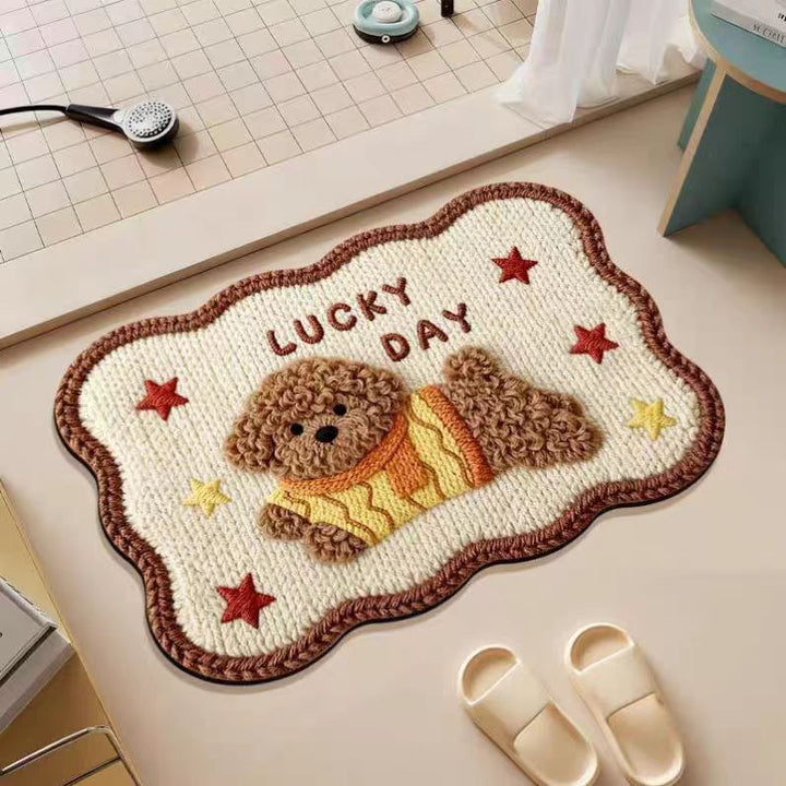 Embroidered Pumpkin-Themed Area Rug