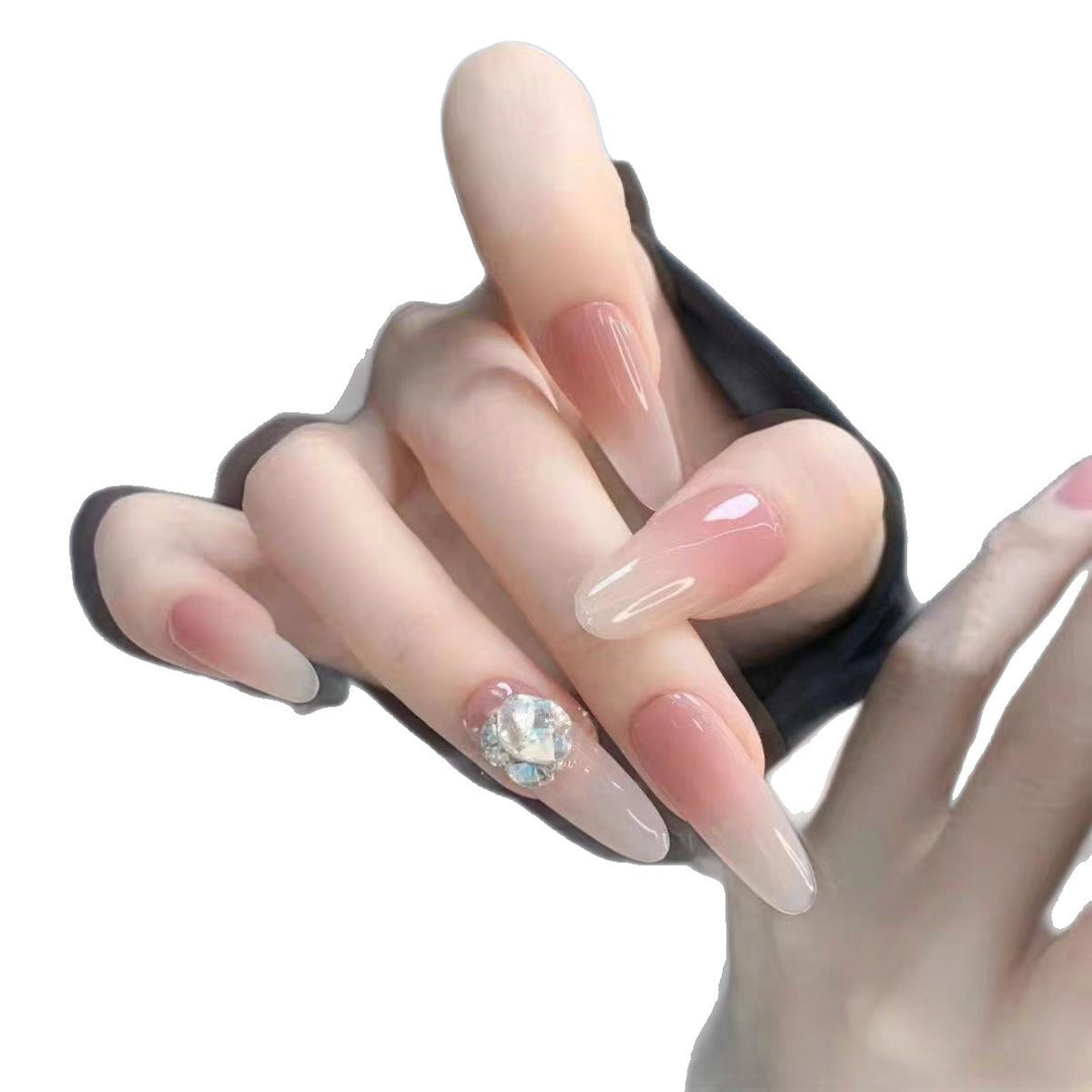 Ombre Stiletto Press-On Nail Design with Crystal Accents Stornfield