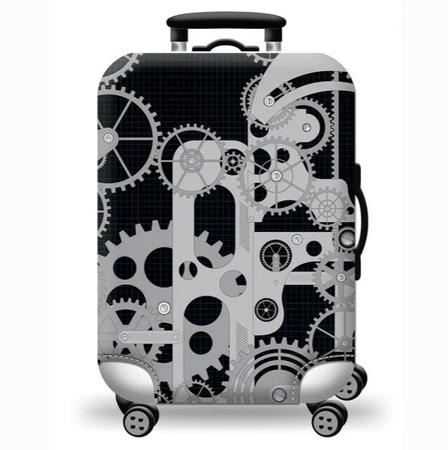 Unisex stretchable suitcase cover with cute alpaca design, elastic protective cover for hard-shell and fabric suitcases Stornfield