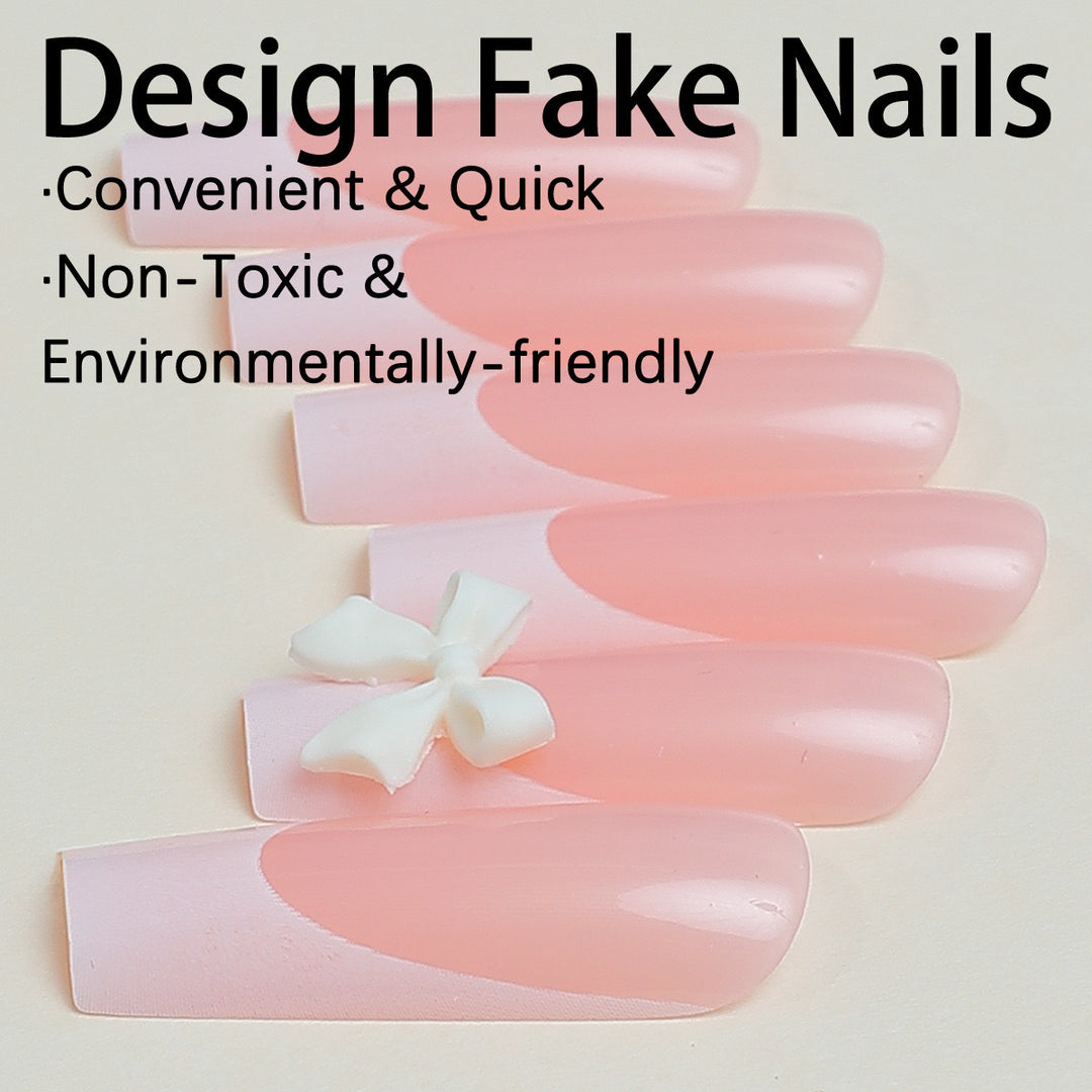 Artificial nail set with elegant tips and playful 3D design Stornfield