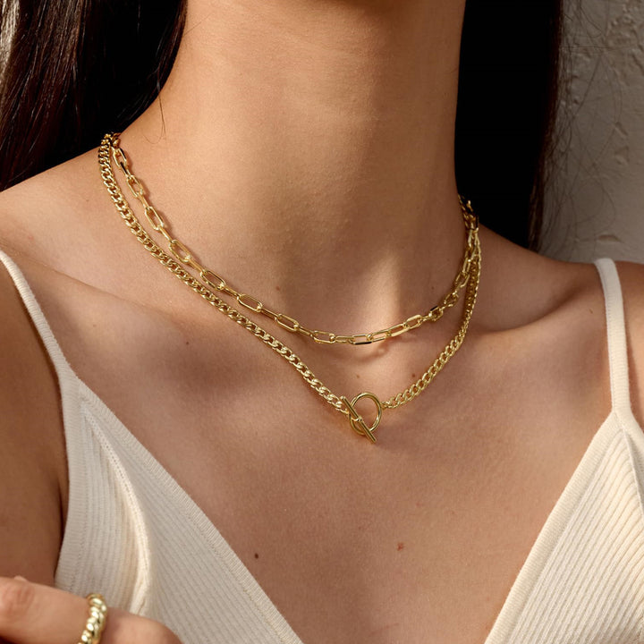 Elegant Silver Layered Chain Necklace Stornfield