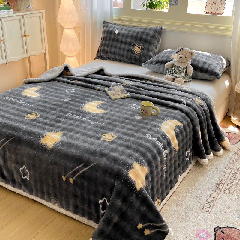 Soft Plush Heart Print Blanket