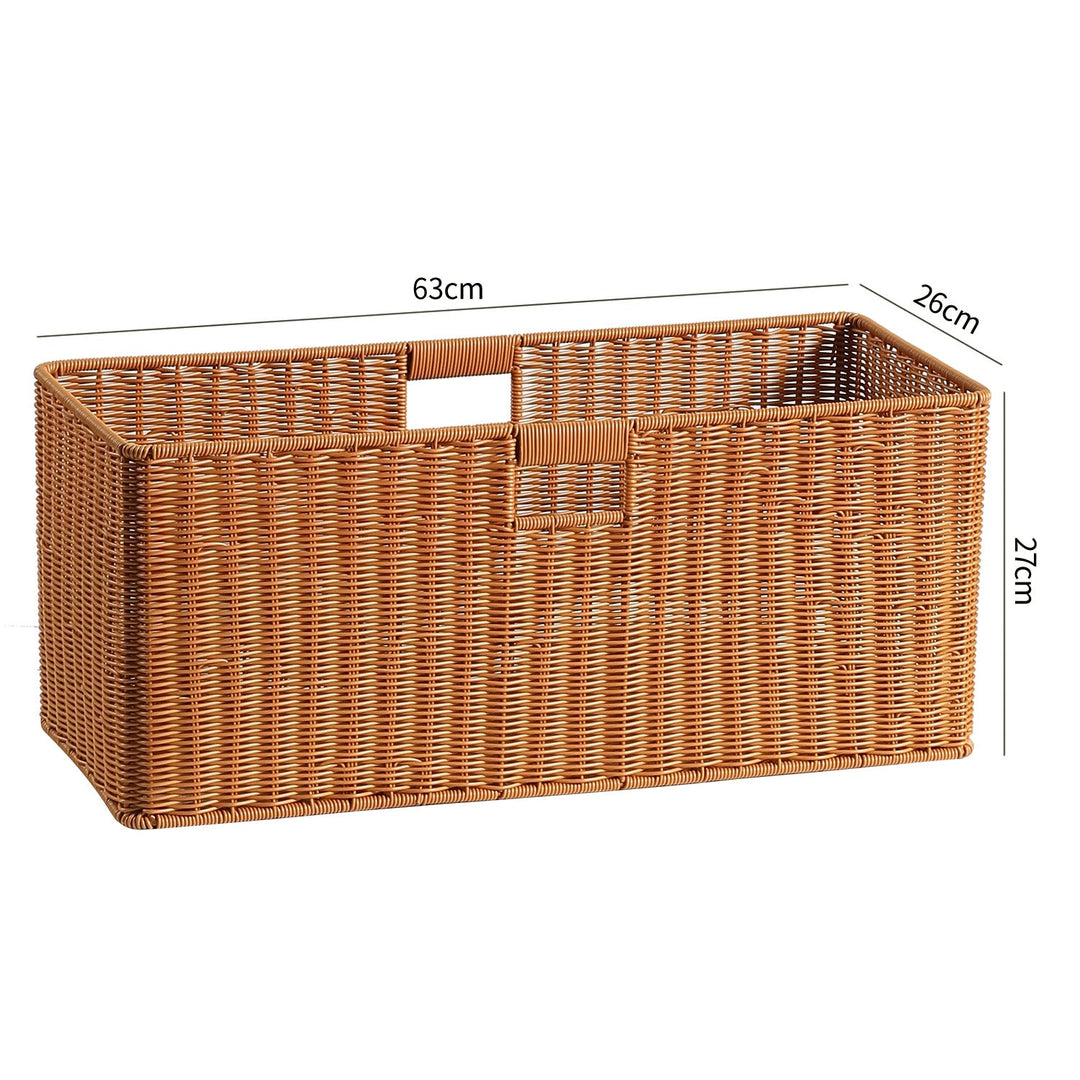 Handwoven Rectangular Storage Basket with Cut-Out Handles Stornfield