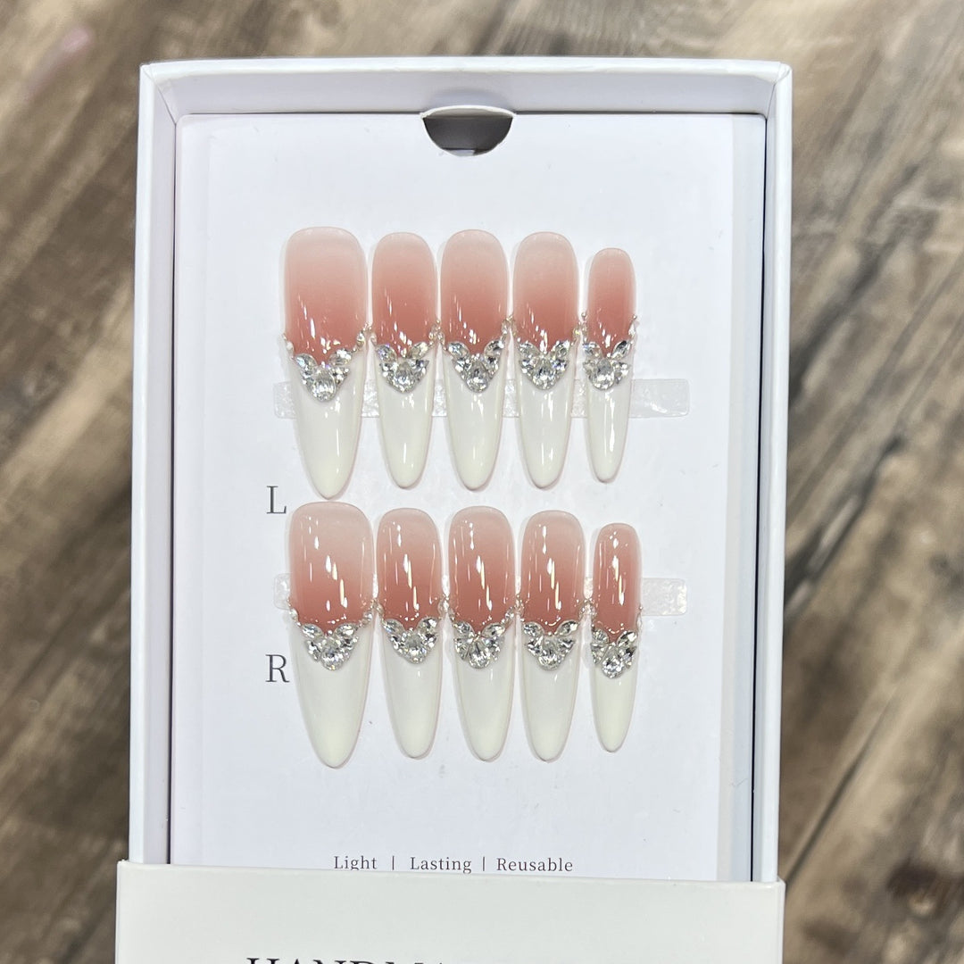 Elegant Stiletto Press-On Nail Set with Decorative Accents Stornfield