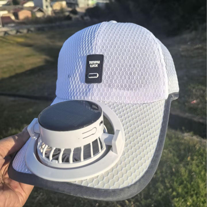 Solar-powered baseball cap with detachable solar fan and breathable honeycomb fabric Stornfield