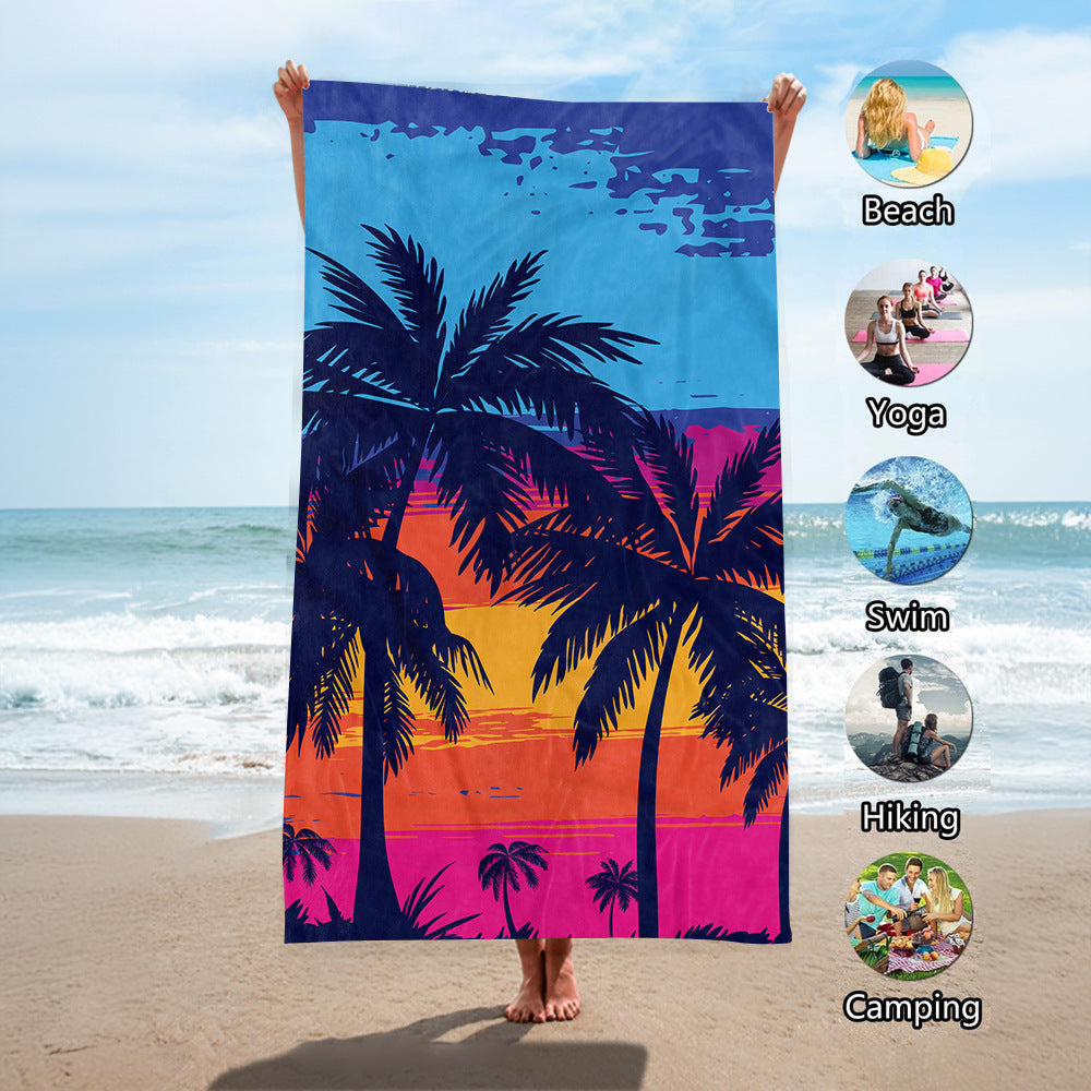 Beach towel with tropical palm leaf design Stornfield