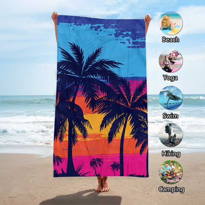 Beach towel with tropical palm leaf design Stornfield