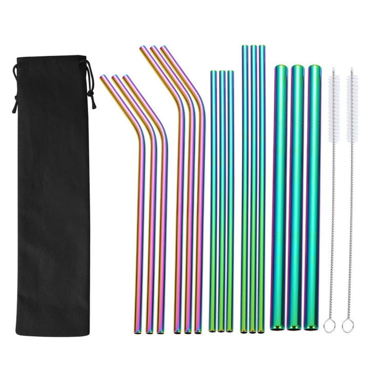 Stainless Steel Straw Set with Cleaning Brushes Stornfield