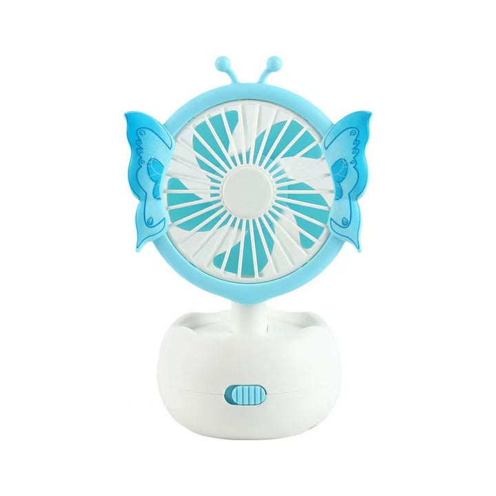 Unisex portable children's table fan with butterfly design, rechargeable and quiet Stornfield