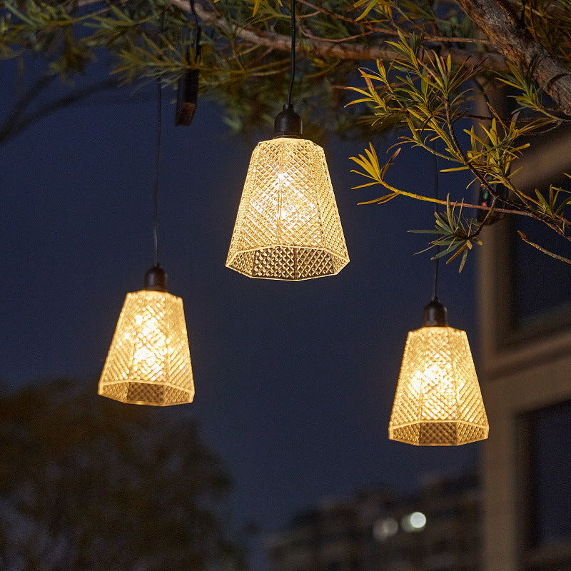 Crystal-Pattern Solar Pendant Light USB Rechargeable LED Stornfield
