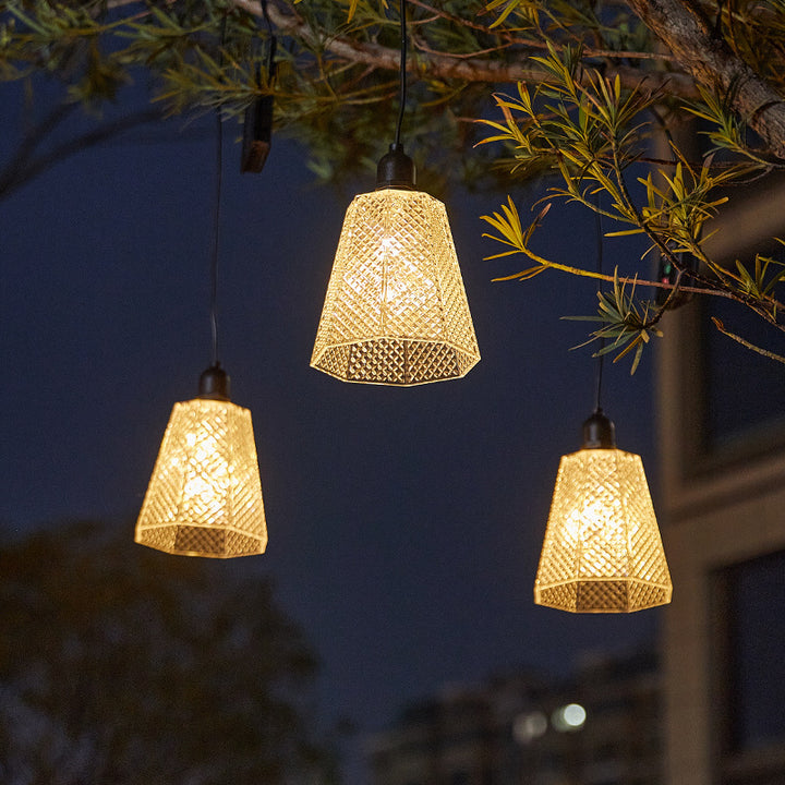 Crystal-Pattern Solar Pendant Light USB Rechargeable LED Stornfield