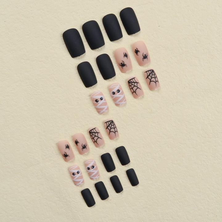Halloween Artificial Nail Set with Creepy Spider and Mummy Designs Stornfield