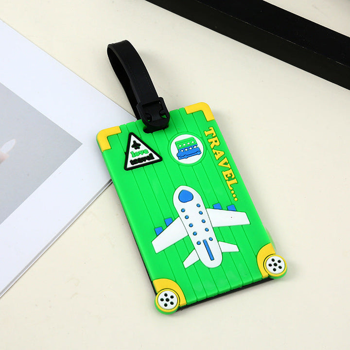 silicone travel luggage tag world map airplane design with adjustable strap Stornfield