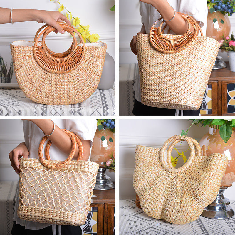 Women handcrafted beach bag with braided handles Stornfield
