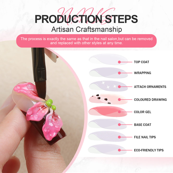 Artificial nail set in elegant design with creative accents Stornfield