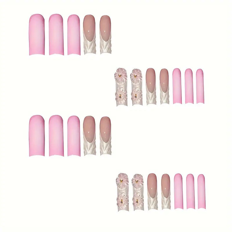 3D Floral Design Press-On Nails Stornfield
