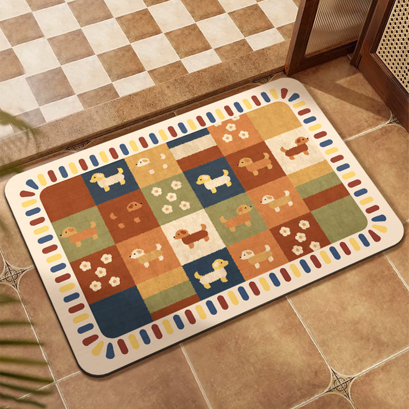 Colorful Patchwork Design Floor Mat Stornfield