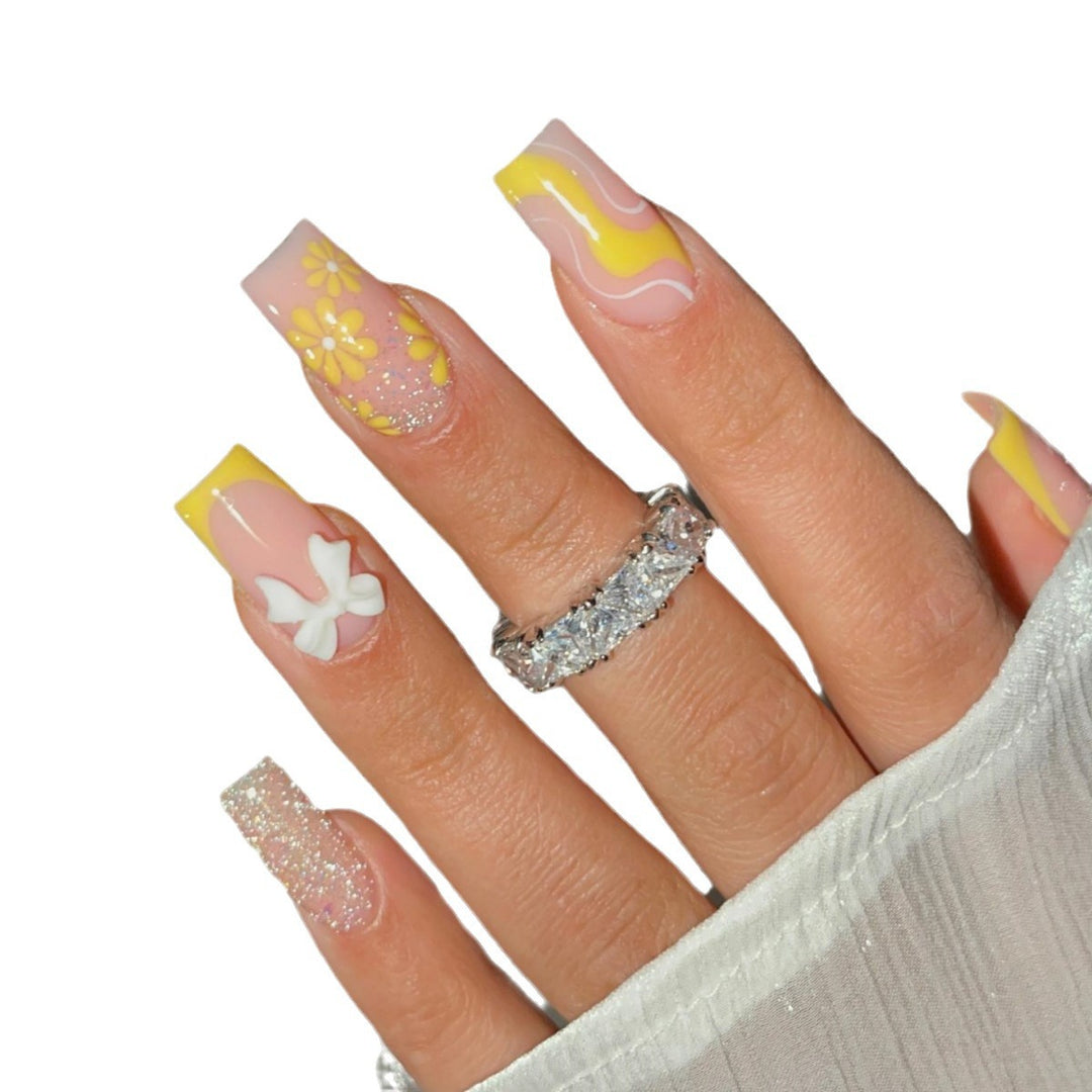 Floral Pattern Acrylic Nail Extensions Stornfield
