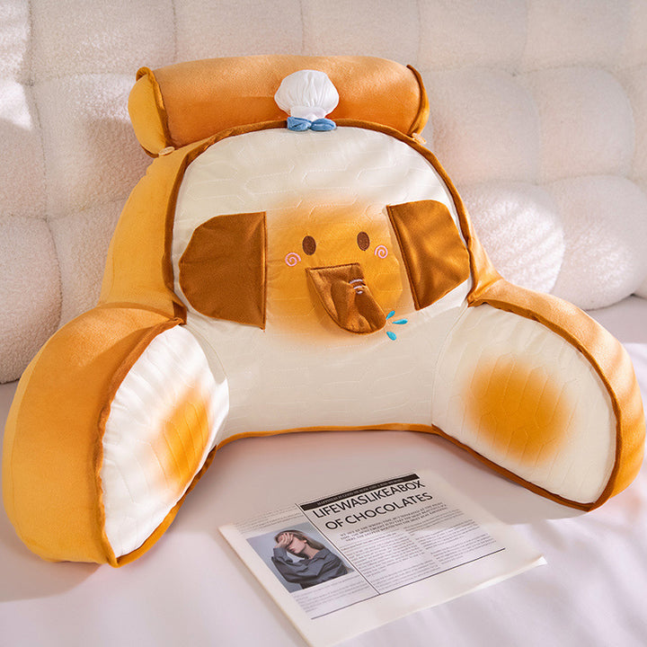 Ergonomic Plush Back Support Pillow in Dog Design Stornfield