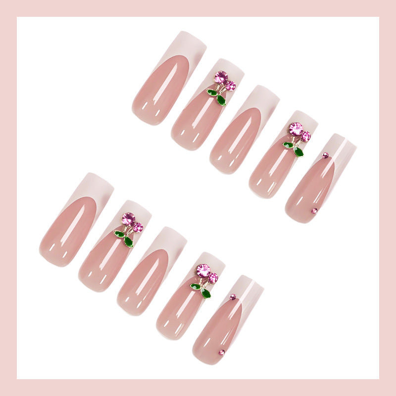 Artificial nail set with floral decorations Stornfield