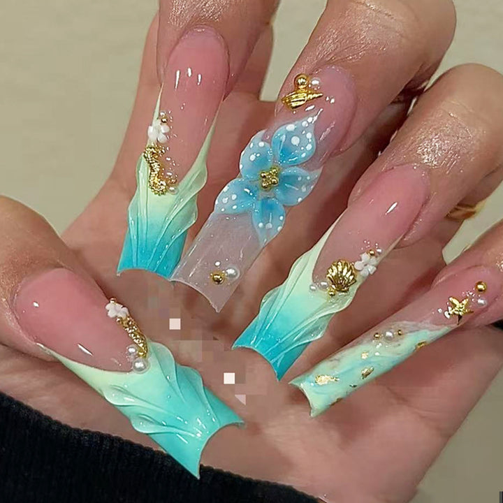 Floral Decorative Press-On Nail Set Stornfield