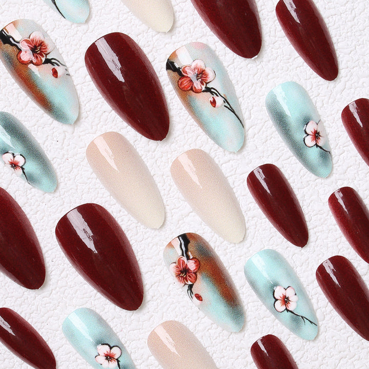 Artistic Floral Press-On Nail Designs Stornfield
