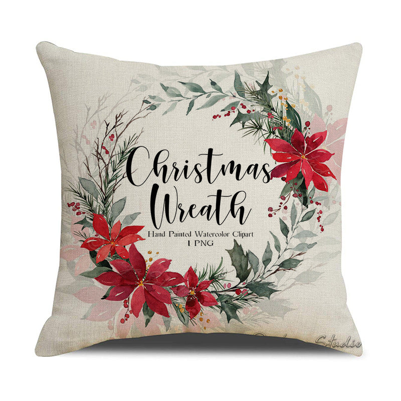 Classic Holiday-Themed Throw Pillow