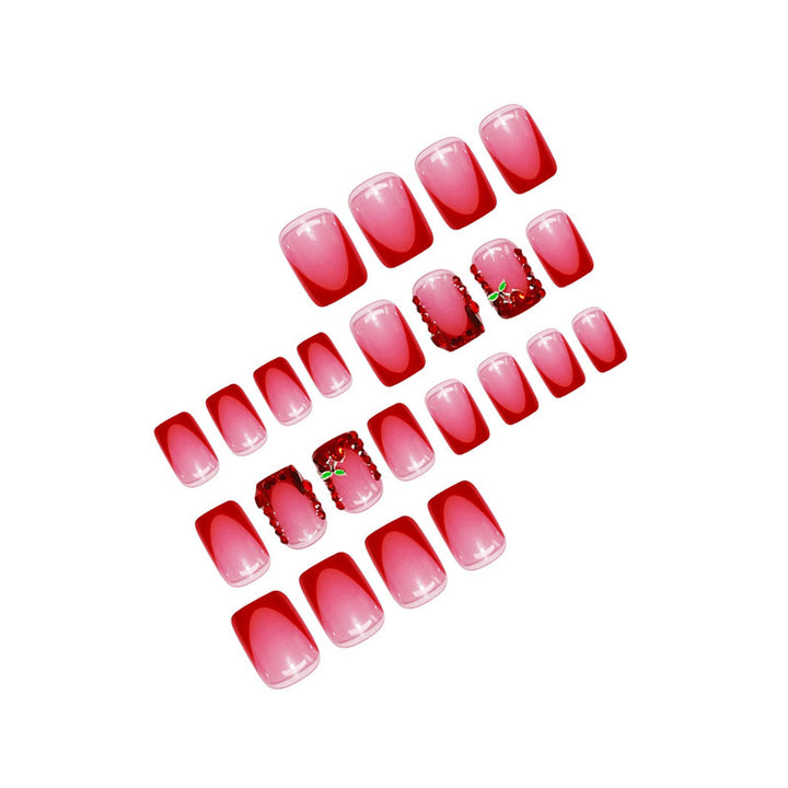 Artistic Press-On Nail Set with Floral Embellishments Stornfield