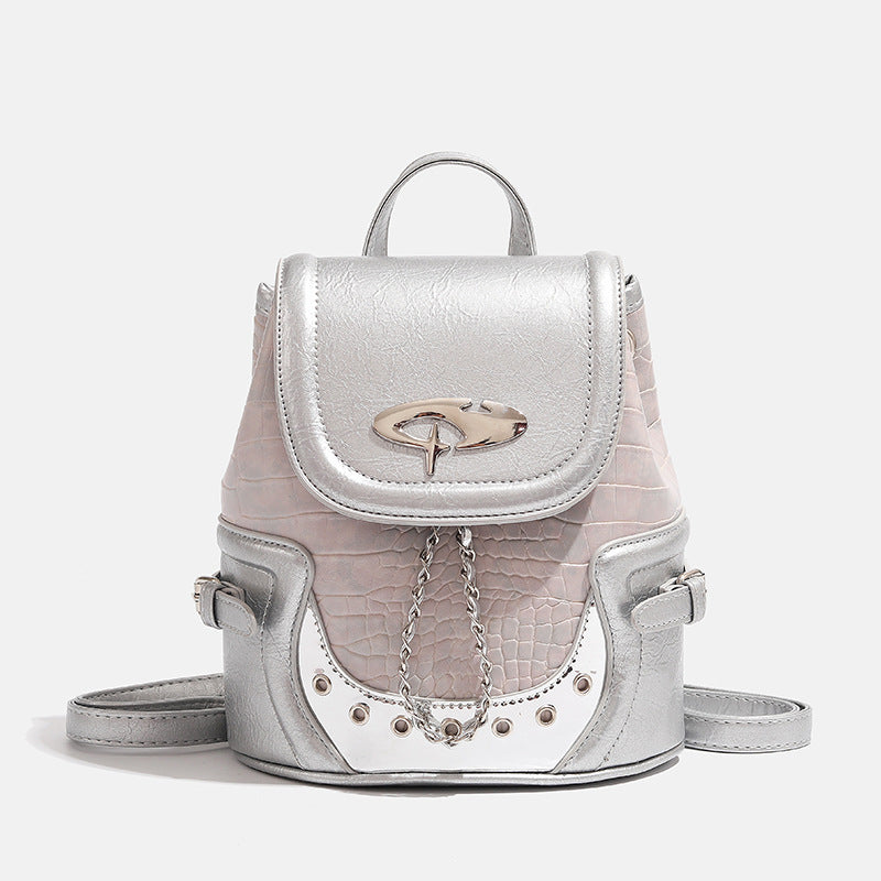 Fashionable Crocodile-Embossed Mini Backpack Stornfield