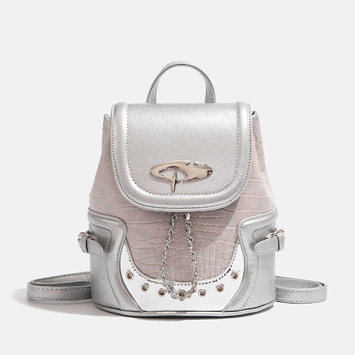 Fashionable Crocodile-Embossed Mini Backpack Stornfield