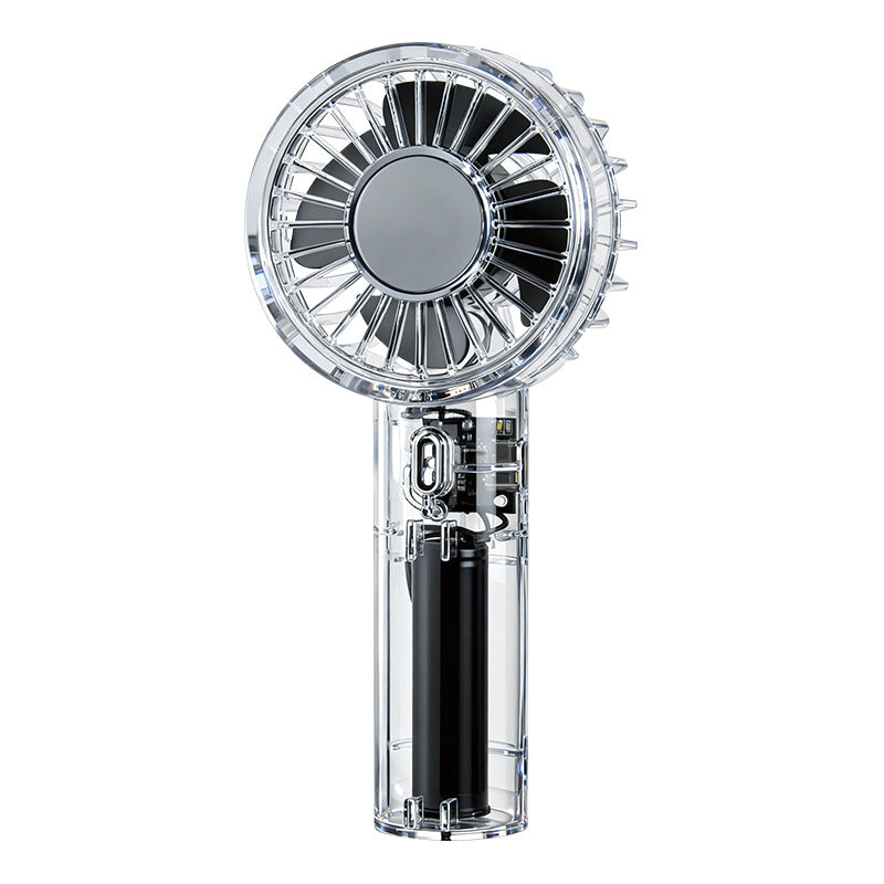 Unisex Portable High-Speed Hand Fan with Transparent Housing Construction Stornfield